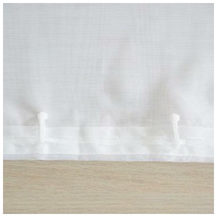 Тюль вуаль однотонная 285х180 см, белый, пэ 100% - фотография № 6