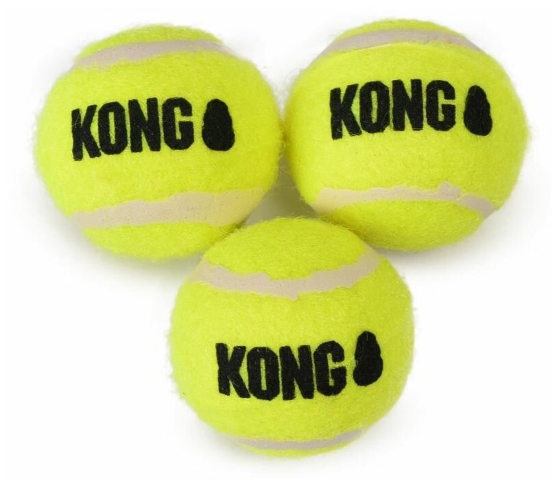 Игрушка для собак KONG "Теннисный мяч" оч.мален.4 см 3ШТ упаковка - фотография № 10