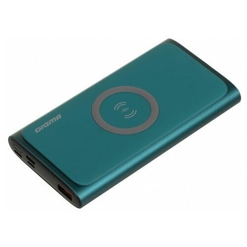 Портативный аккумулятор Power Bank Digma DGPQ10G 10000mAh 3A QC PD 20W 1xUSB беспроводная зарядка зеленый 285000₽