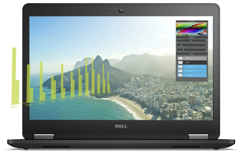 14" Ноутбук Dell E7470 IPS (1920x1080, Intel Core i5-6300U, RAM 8ГБ, SSD 256ГБ, Intel HD Graphics 520, Win 10Pro)