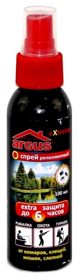 Спрей ARGUS EXTREME репеллентный от комаров, клещей,мошек, слепней, 100 мл - фотография № 4