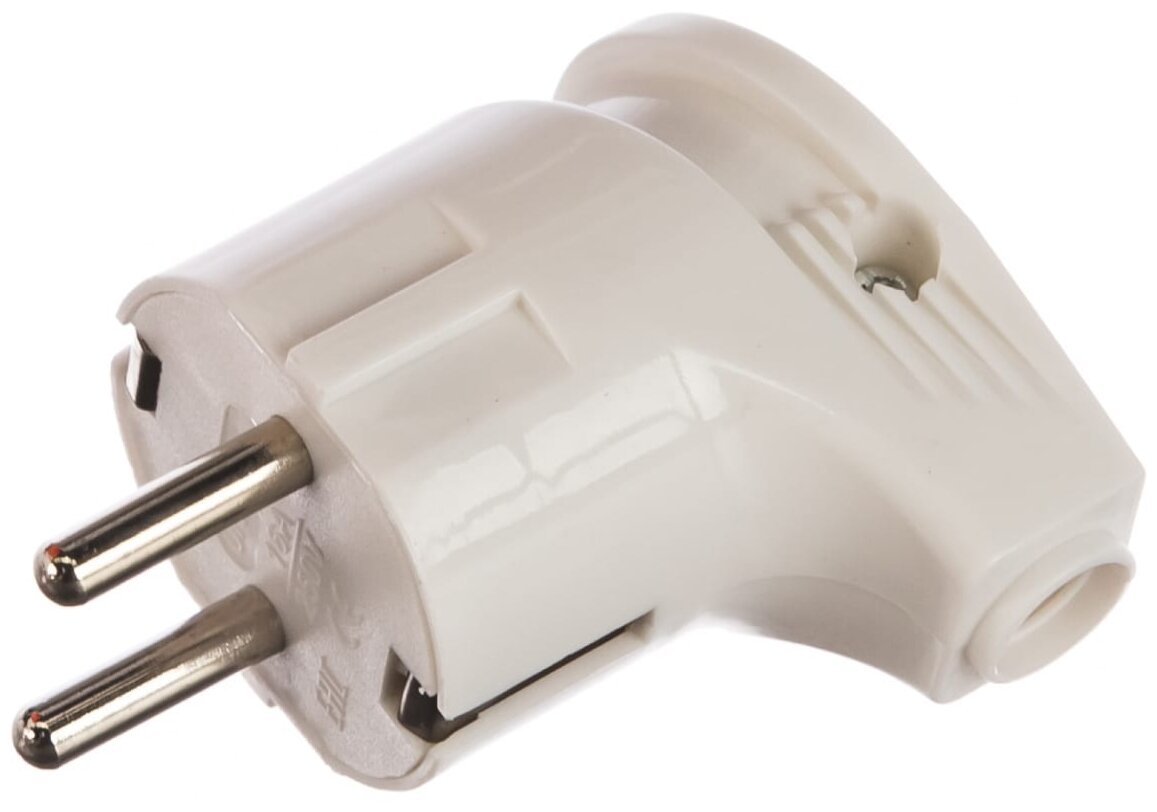 Вилка с заземлением угловая 16А 250В АБС-пластик UNIVersal А105