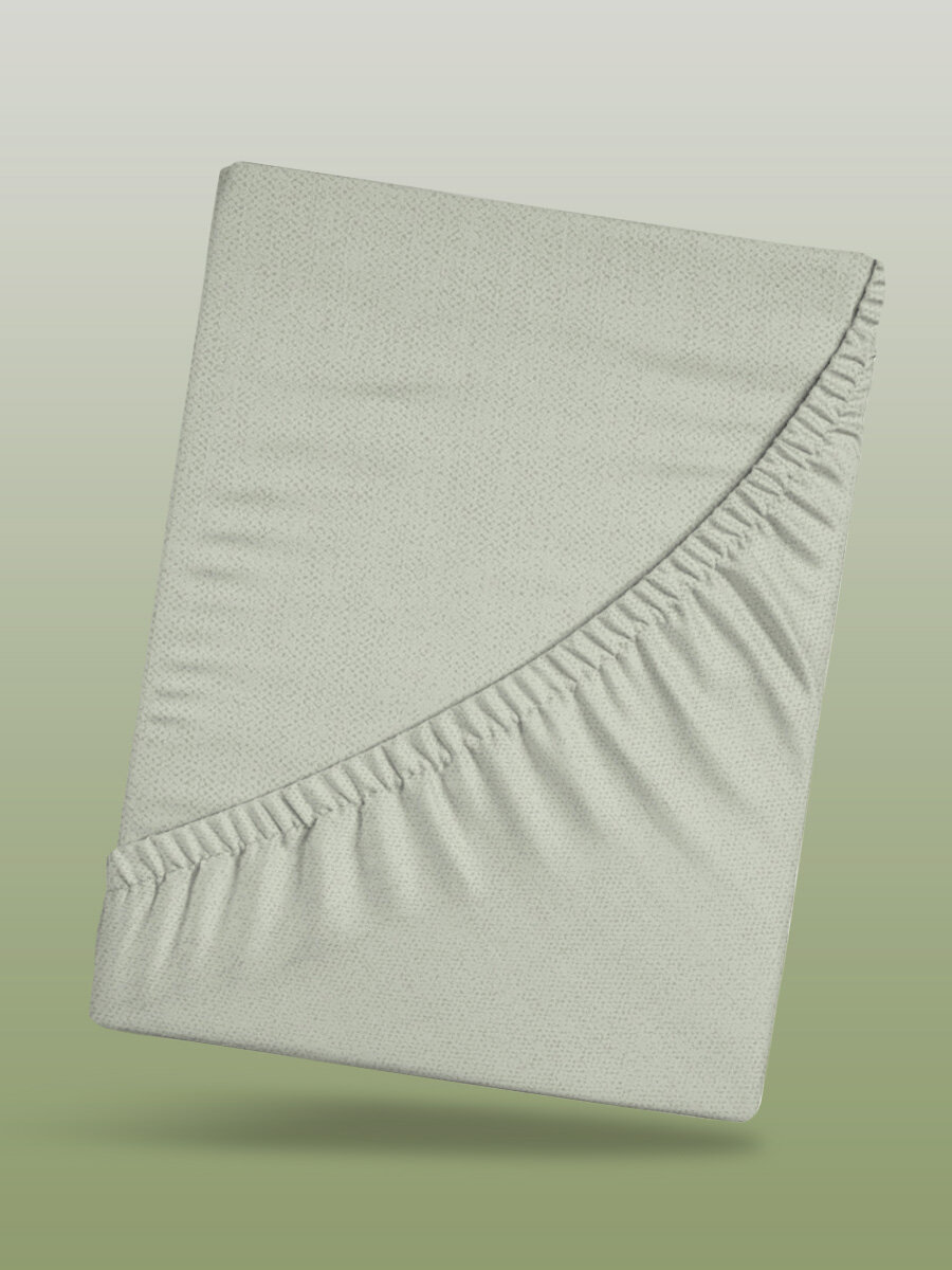 Простыня Василиса на резинке 180х200х25 см, Поплин, хлопок 100%, Пралине