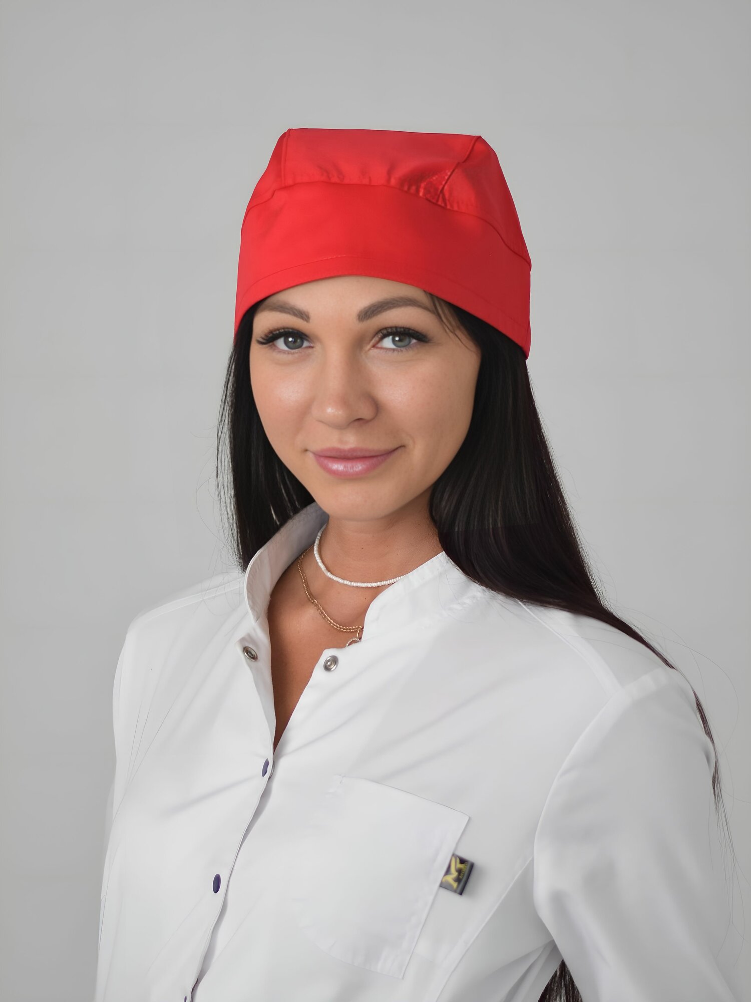 Медицинская, поварская бандана Lenima 58-62 размер, красная