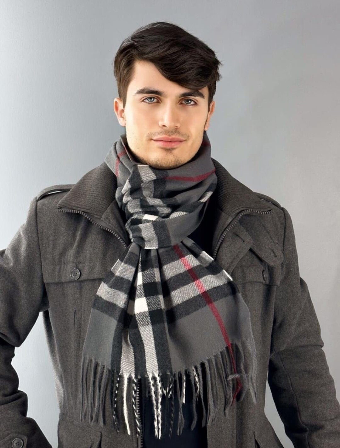 Шарф  Sharf для взрослых и детей170х35 см универсальный серый