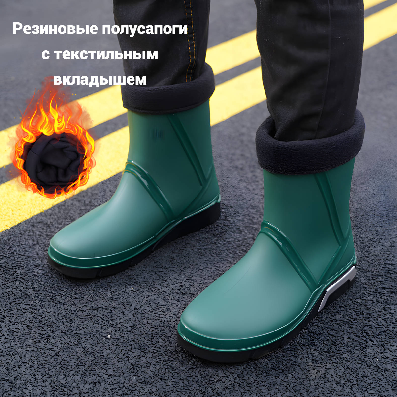 Полусапоги, размер 43, зеленый