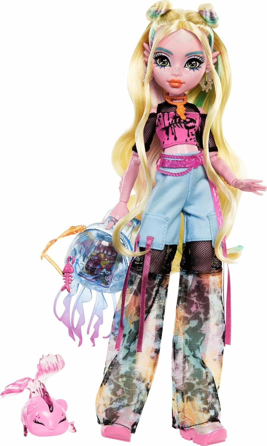 Monster High Lagoona Blue Doll in Mesh Tee and Cargo Pants - Кукла Монстр Хай Лагуна Блю в брюках карго с рюкзаком