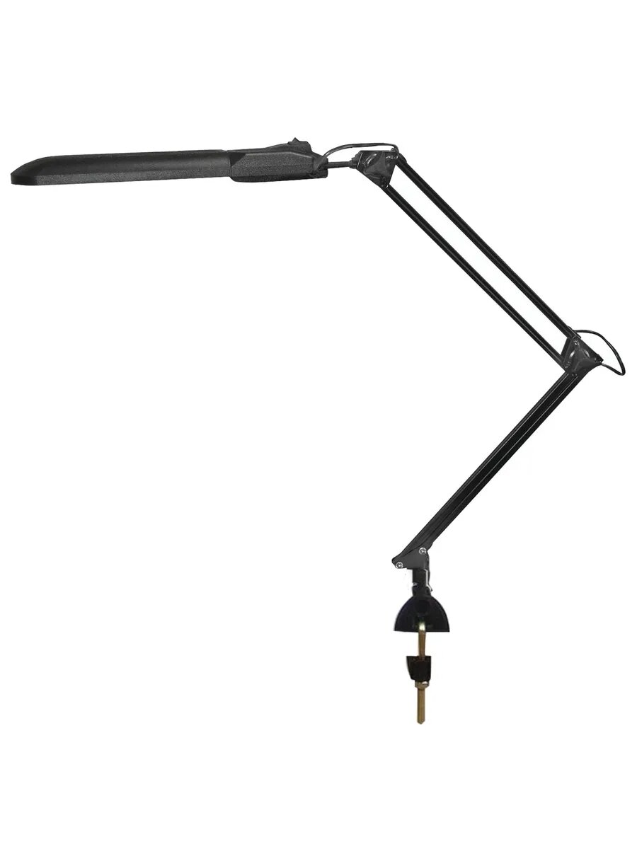 Настольная лампа светильник трансвит Дельта черный струбцина люминесцентная 11Вт цоколь 2G7 в комплекте регулировка