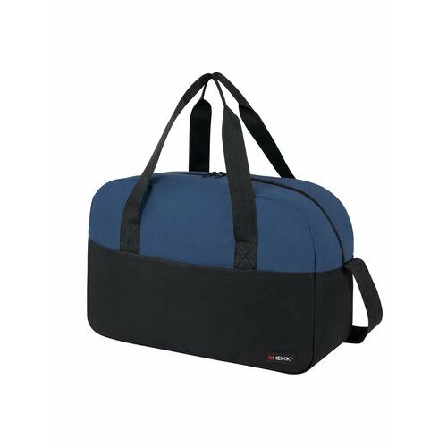 Сумка спортивная HEIKKI, 44х30х17 см, ручная кладь, черный/синий