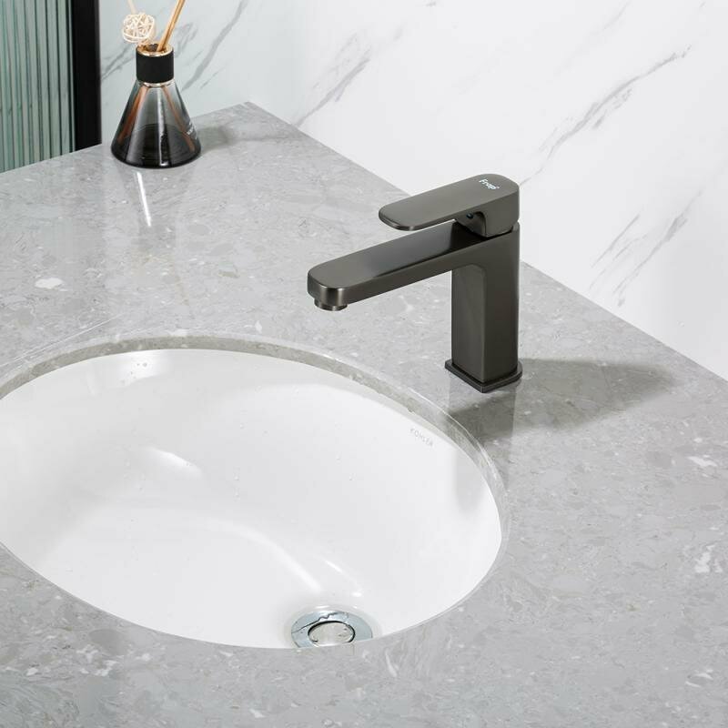 Смеситель для раковины Frap H89 F1089-9, латунь цвет оружейная сталь — фото 1