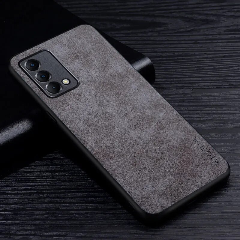 Чехол для телефона из искусственной кожи для OPPO Realme GT Master Edition с защитой от царапин, Gray, Realme GT Master