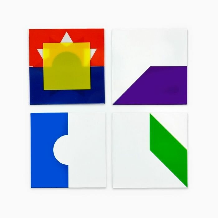 абстрактная головоломка с яркими геометрическими фигурами