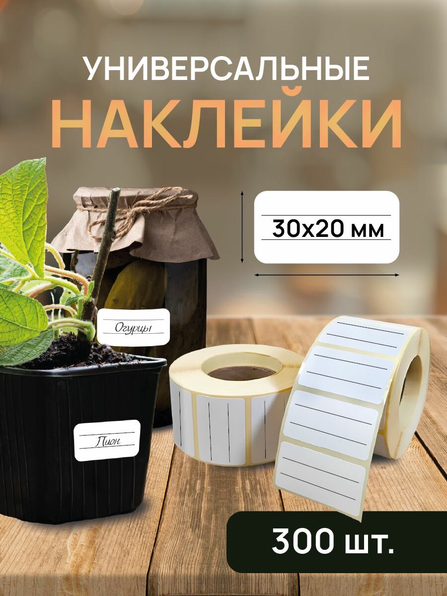 Наклейки на банки/ наклейки для специй в рулоне. Размер 30х20 см. 300 шт.