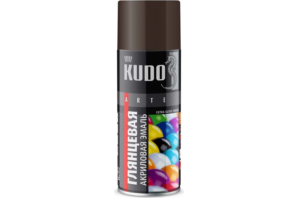 Аэрозольная акриловая краска Kudo KU-A8017 глянцевая 520 мл коричневая