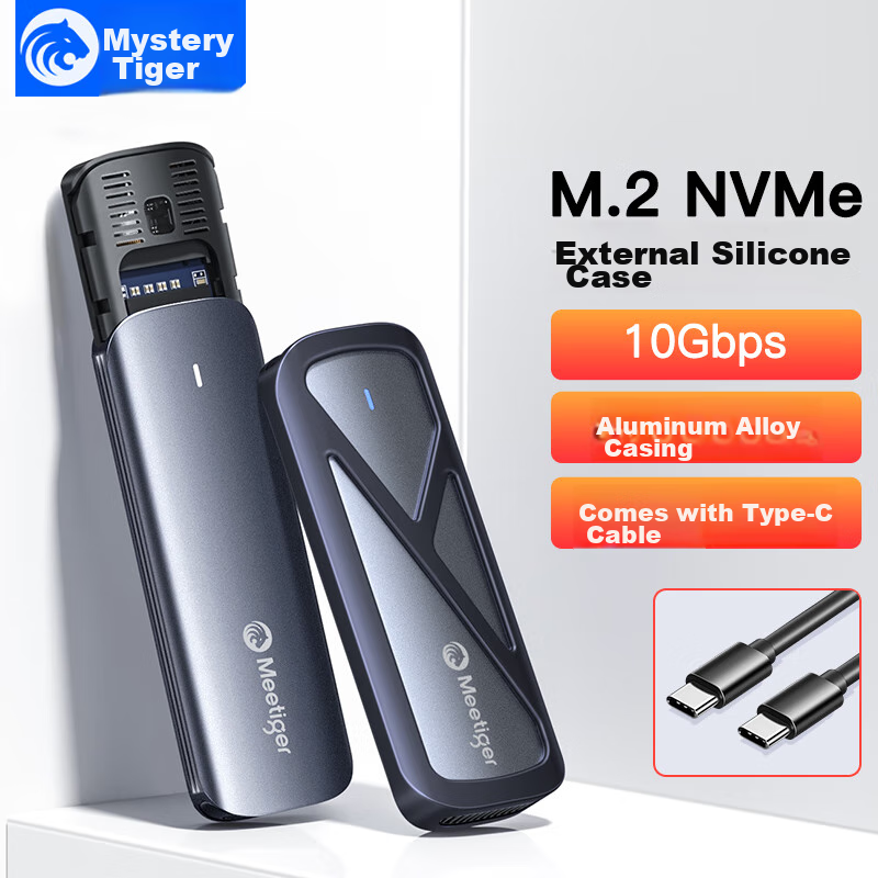 Mihu M.2 NVMe SSD Enclosure, Type-C 3.2 Portable Hard Drive Case, Compatible with Laptops And Apple 16, External SSD Enclosure, Includes Protective Case, GN10C
