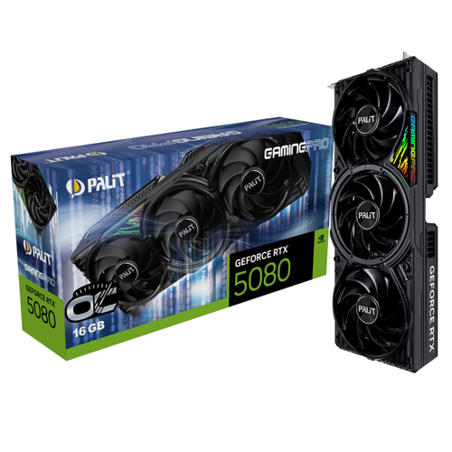 Видеокарта Palit RTX5080 GAMINGPRO OC 16GB GDDR7 256bit 3xDP HDMI 3FAN RTL 160802₽