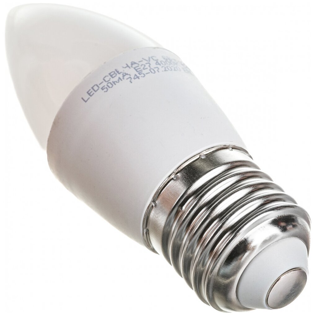 ASD/InHome лампа св/д VC свеча C37 E27 6W(570lm) 4000К 4K 107x37 (без пульсации) 0419