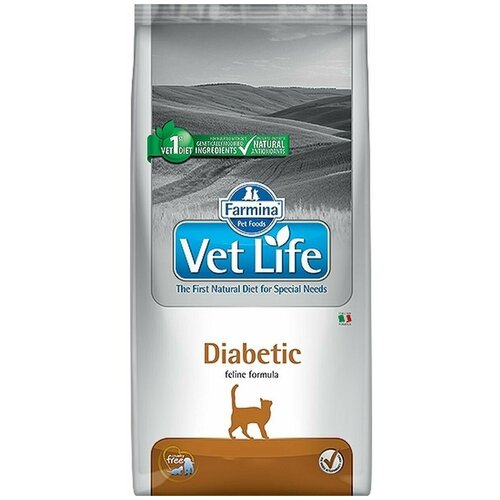 Сухой корм Farmina Vet Life Diabetic feline, для кошек при сахарном диабете, 10кг