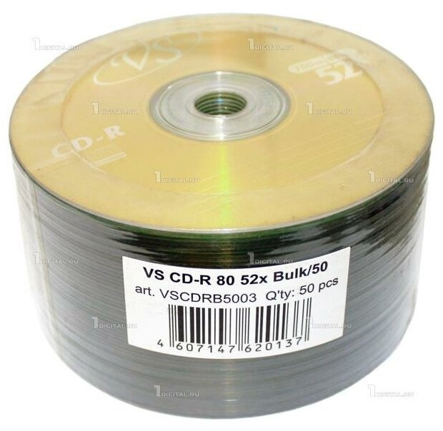 Диски VS CD-R80 Bulk (50 шт.) 700Mb 52x (VSCDRB5003)