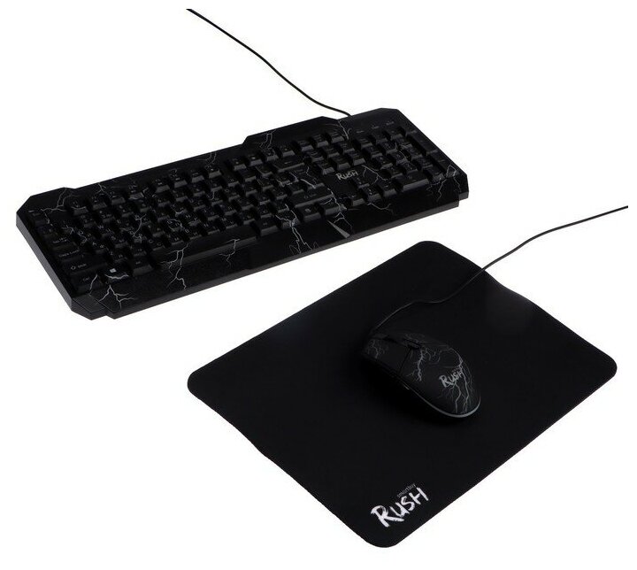 Клавиатура и мышь SmartBuy SBC-715714G-K набор игровой+коврик, черный - фото №16