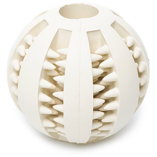 Игрушка для собак резиновая DUVO+ Мяч зубочистик, белая, 5см (Бельгия) duvo игрушка для кошек резиновая мяч марбл мультиколор 1шт