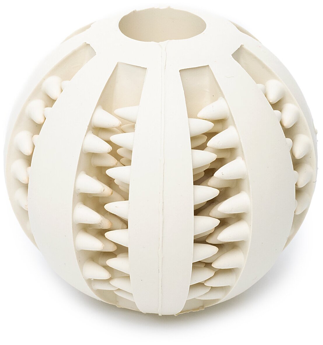 Игрушка для собак резиновая DUVO+ "Мяч зубочистик", белая, 5см (Бельгия)