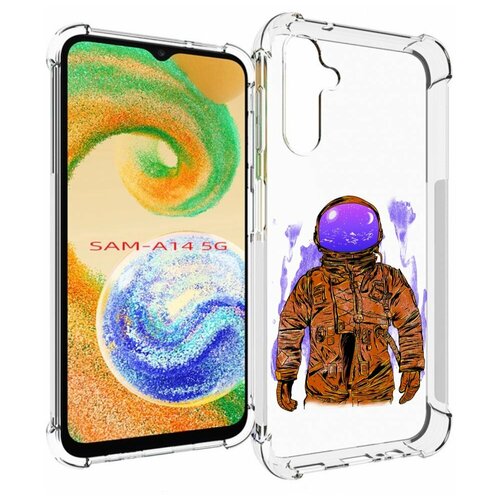 Чехол MyPads нарисованный мужчина в скафандре для Samsung Galaxy A14 4G/ 5G задняя-панель-накладка-бампер