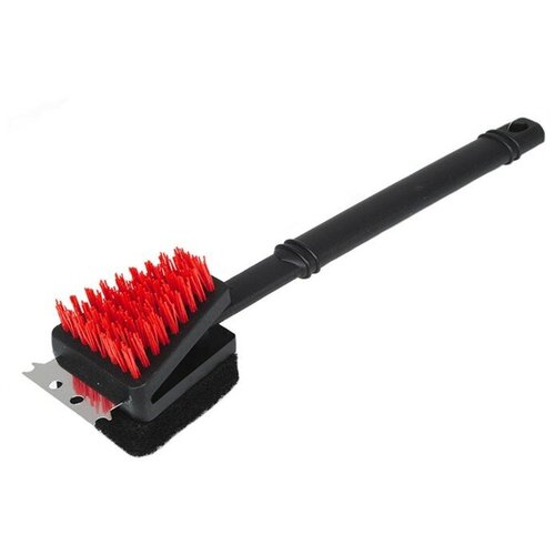Щетка 3 в 1 для чистки мангалов, решеток-гриль Твой Пикник на длинной ручке