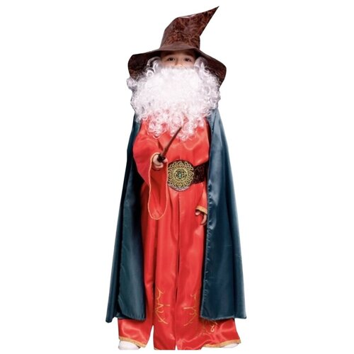 костюм гарри поттер размер 32 рост 122 мантия с капюшоном и нашивкой шляпа очки волшебная палочка Карнавальный костюм Маг-Чародей 122 рост