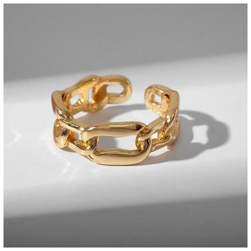 Кольцо Queen Fair кольцо звенья трендовая линия цвет золото безразмерное