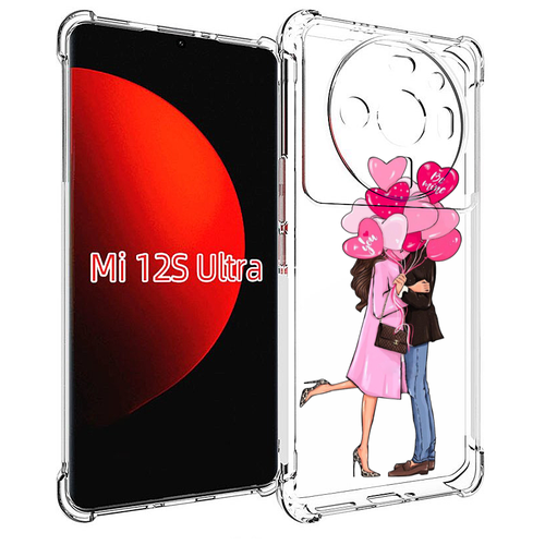 Чехол MyPads девушка-с-парнем-сердечки женский для Xiaomi 12S Ultra задняя-панель-накладка-бампер