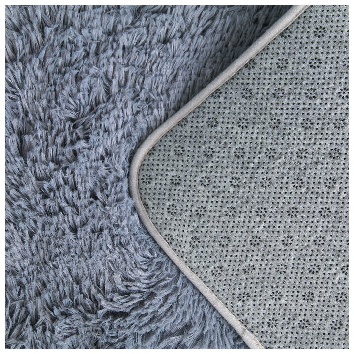Набор ковриков для ванной и туалета Доляна «Пушистик», 3 шт: 32×40, 40×50, 50×80 см, цвет серый - фотография № 3