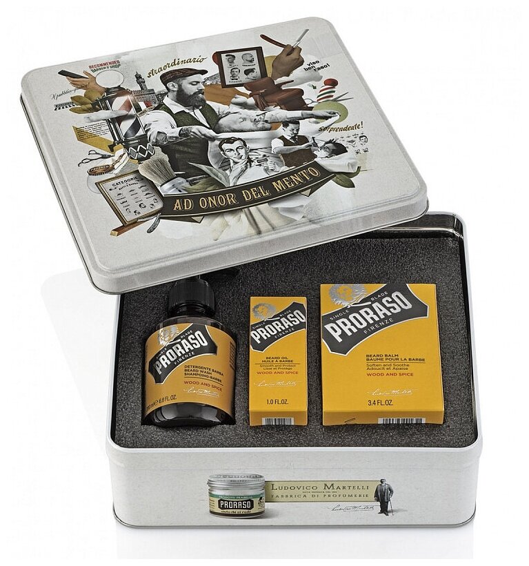 Подарочный Набор для Ухода за Бородой Wood and Spice Proraso — фото 1