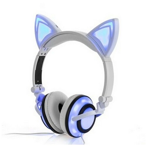 Наушники светящиеся Кошачьи уши бело-голубые 114900₽