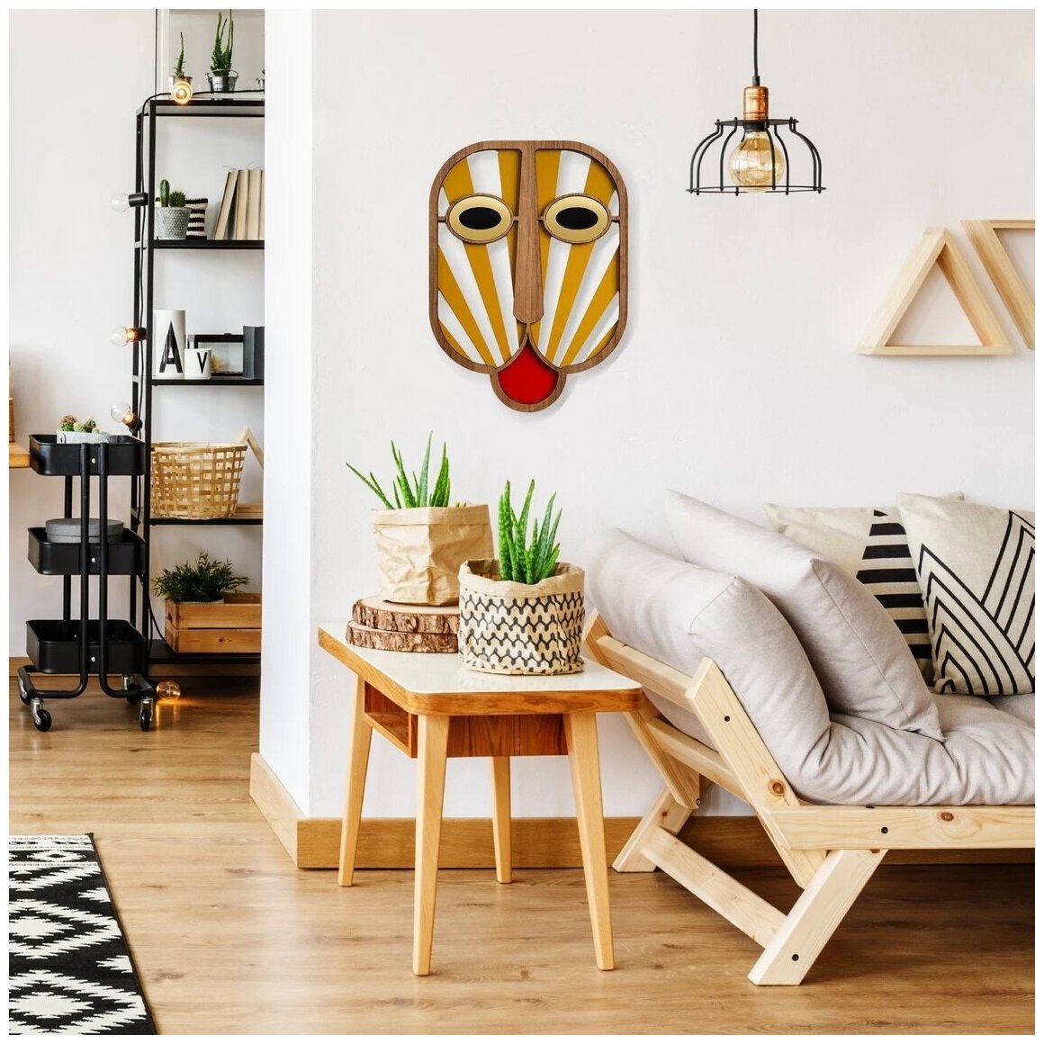 Настенная маска/панно деревянная на стену для дома и офиса / украшение настенное Африканское