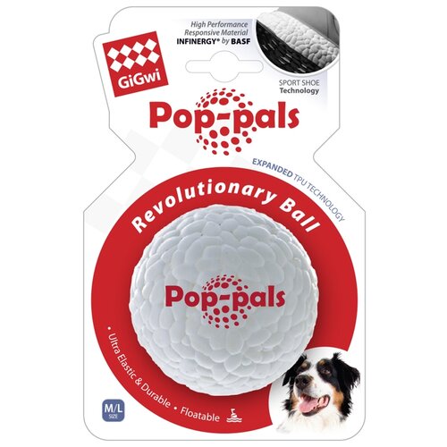 Мячик для собак GiGwi (85029), белый, 1шт. мячик для собак gigwi jumball с захватом 75365 черный белый 1шт