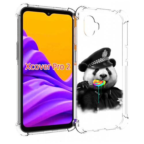 Чехол MyPads Панда полиция для Samsung Galaxy Xcover Pro 2 задняя-панель-накладка-бампер