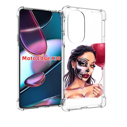 Чехол MyPads девушка-с-гримом женский для Motorola Moto Edge X30 задняя-панель-накладка-бампер