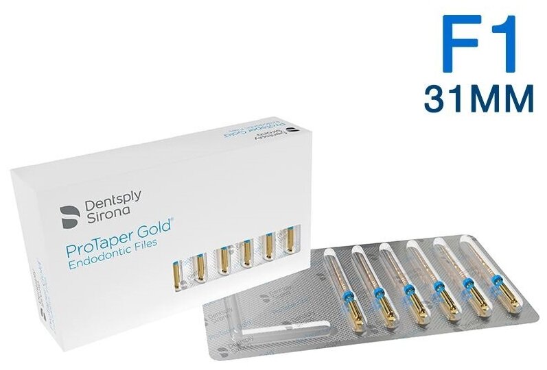 DENTSPLY SIRONA/Protaper Gold Машинные протейперы F1, длина 31 мм