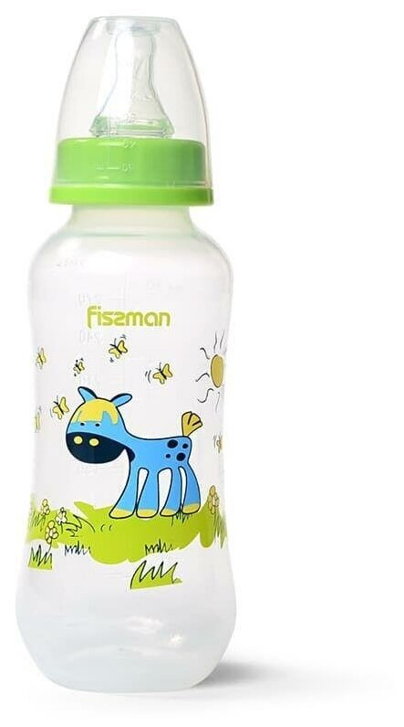 Бутылочка Fissman для кормления 300 мл, цвет салатовый (пластик) (6882)