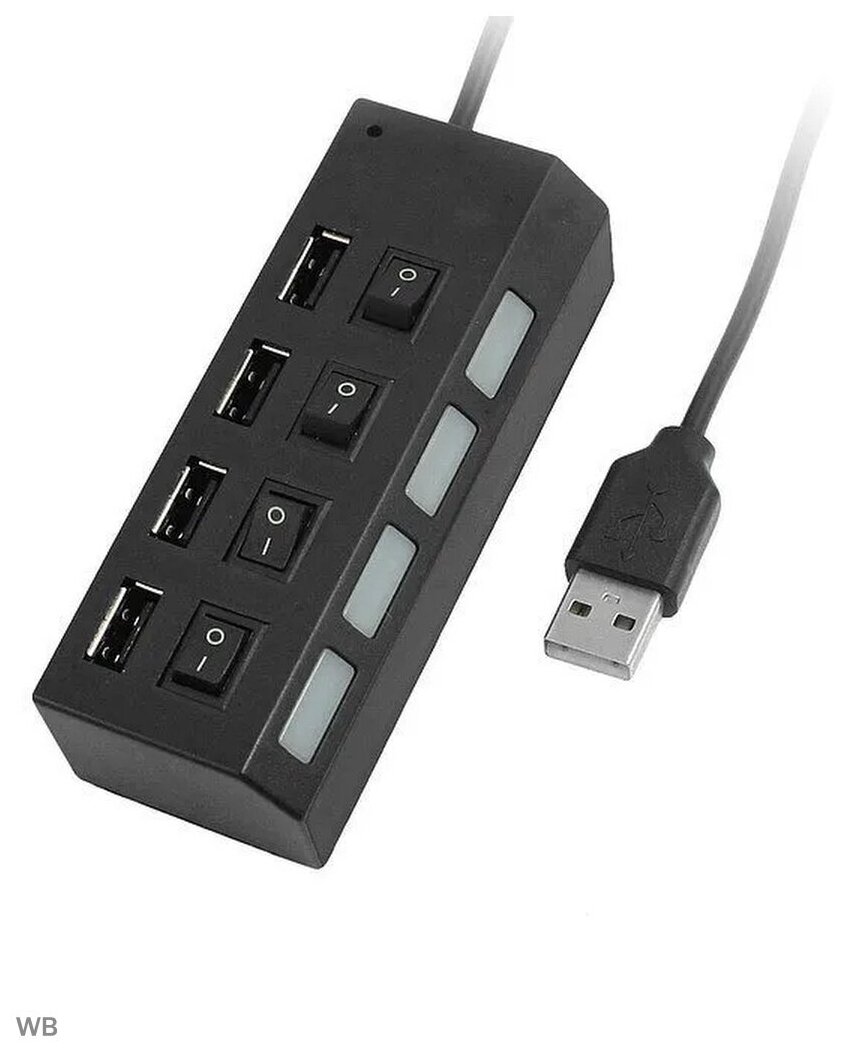 USB Hub разветвитель на 4 USB с выключателями