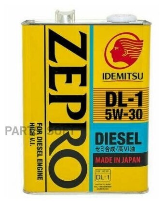 IDEMITSU 5W30 ZEPRO DIESEL DL-1 (4L)_масло моторное! полусинт. \ JASO DL-1, ACEA C2-08 IDEMITSU / арт. 2156004 - (1 шт)