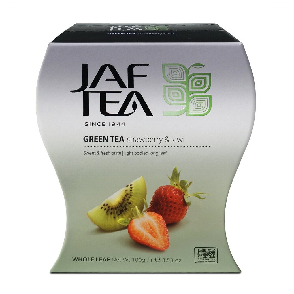 Чай зелёный JAF TEA Strawberry Kiwi листовой с клубникой и киви, 100 г.