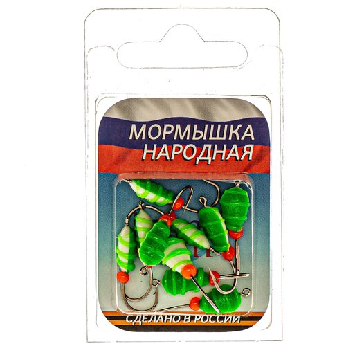 мормышка фосфорная lumicom 7 набор крючок 10 p фосфор 10шт в блистере Мормышка фосфорная LumiCom № 7 (набор) крючок№10 Green (10шт в блистере)