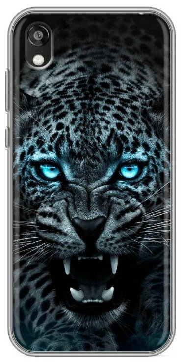 Дизайнерский силиконовый с усиленными углами чехол для Хуавей Y5 2019 / Huawei Y5 2019 Темный леопард
