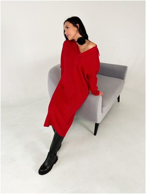 Платье RED CARDIGAN красное оверсайз