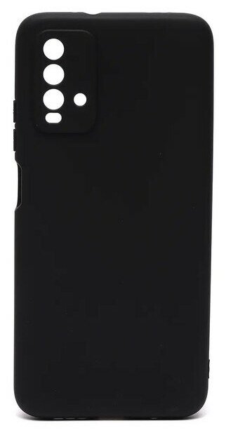 Чехол силиконовый матовый для Xiaomi Redmi 9T, черный с защитой камеры