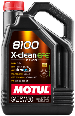 Синтетическое моторное масло Motul 8100 X-clean EFE 5W30, 4 л, 1 шт.