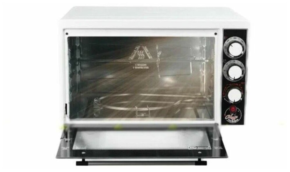 Мини-печь "чудо пекарь" ЭДБ-0129/духовка электрическая настольная (цвет белый, 39 л, гриль, подсветка, конвекция, 2 противня, решетка) УЗБИ