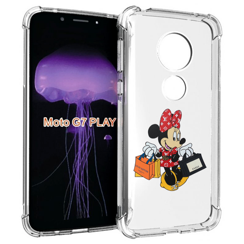 Чехол MyPads модная-девочка-из-микки-мауса женский для Motorola Moto G7 Play задняя-панель-накладка-бампер